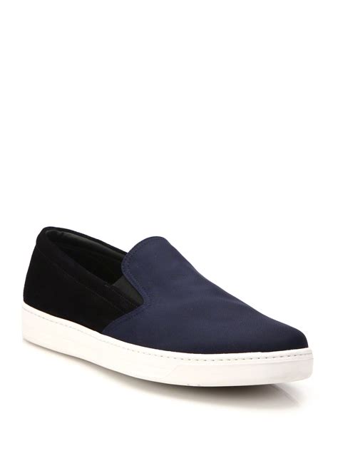 prada suede slip on sneakers|prada sneakers discount.